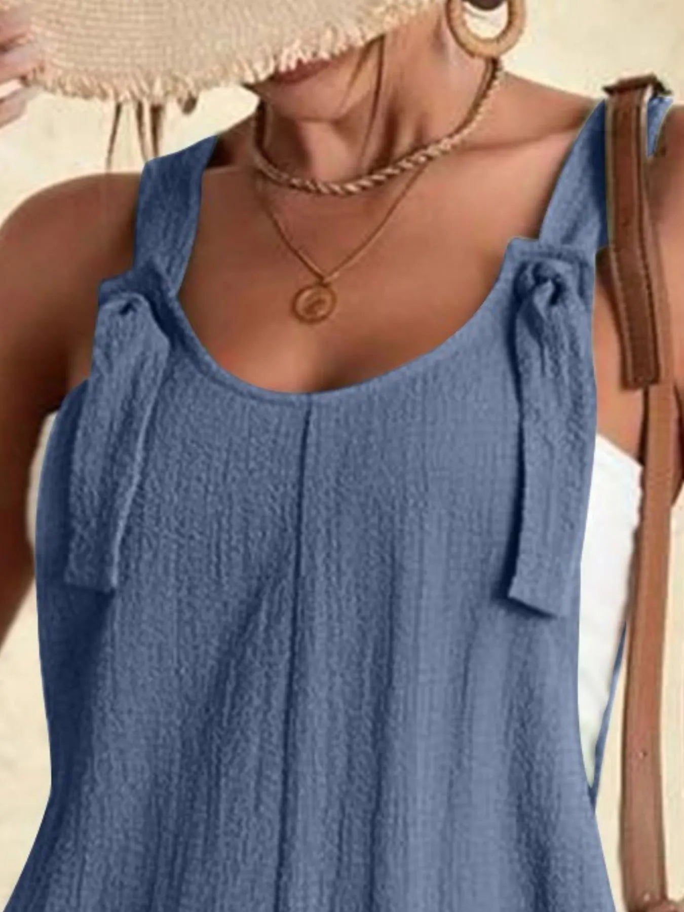 Full Size Knot Strap Romper with Pockets Plus Size 0f2e1f07-72b2-4165-a9a6-57f46d06c349-Max-Origin