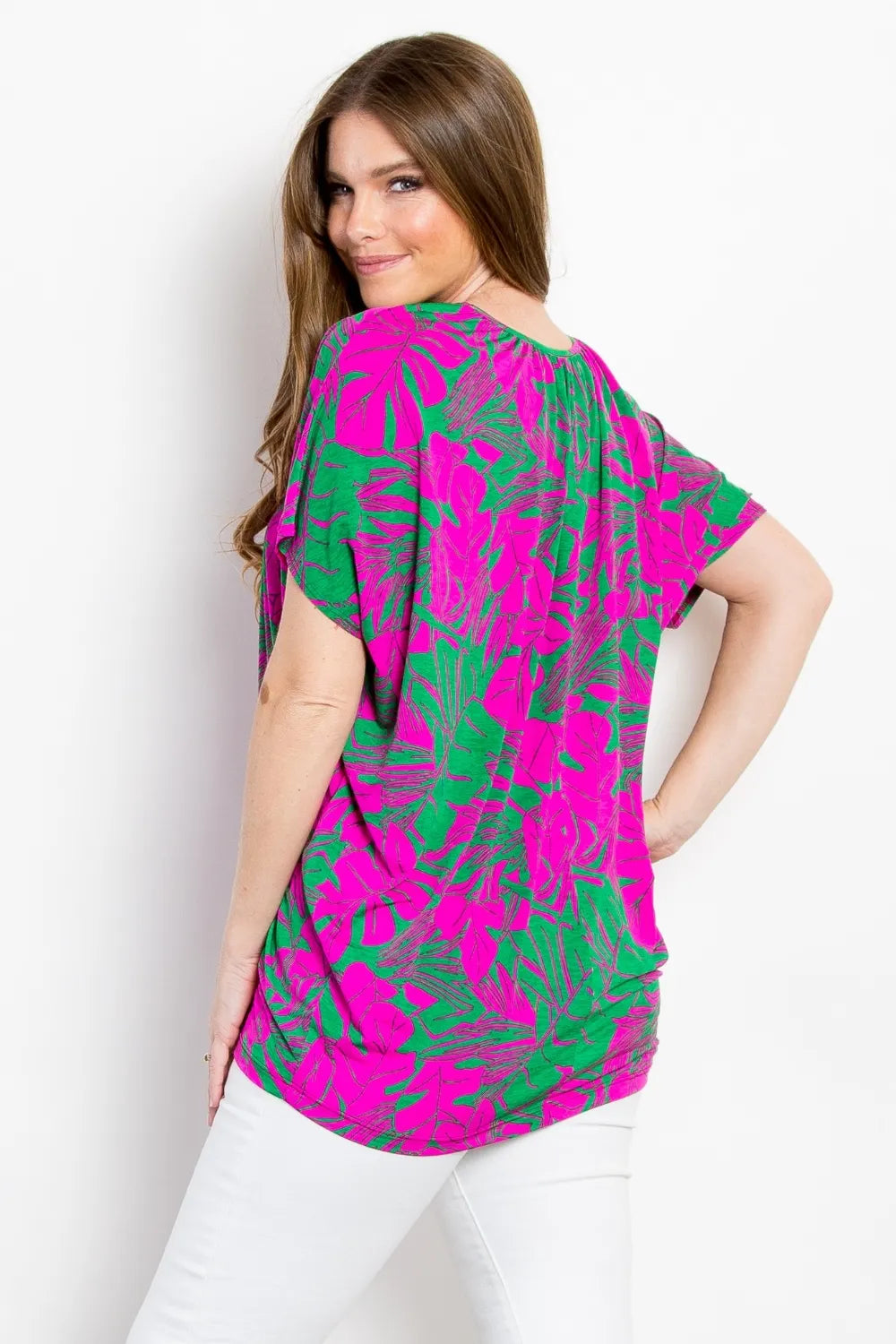 Be Stage Contrast Printed Short Sleeve Top 0f3d147d-5395-4259-a9f2-1f5ea7e0ccd0-Max