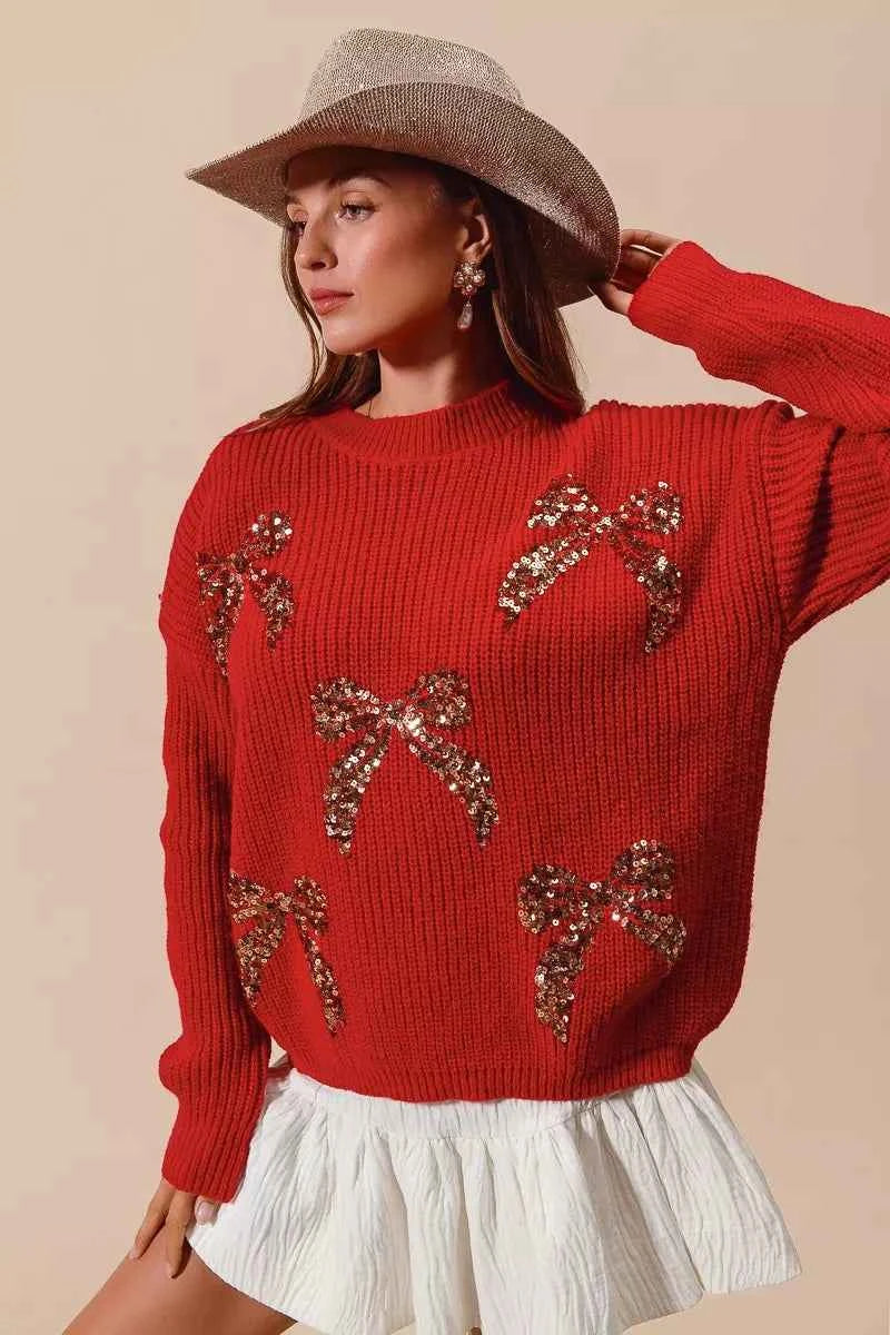 SO ME All Over Ribbon Sequins Christmas Holiday Sweater 0f3ef28ecb1247e29eccab5d8681d31d-Max-Origin