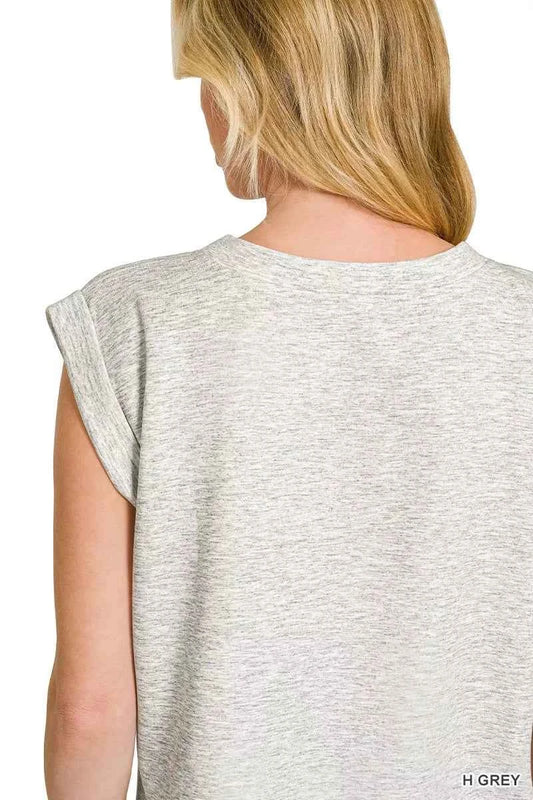 Scuba Round Neck Cap Sleeve Top 0f495a3ae3bd4f58848421938b55d34a-Max-Origin