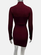 Ribbed Knit Button-Up Cardigan and Dress Sweater Set 0f577c17db8d4ab1a819d7d10b64b00f-Max-Origin