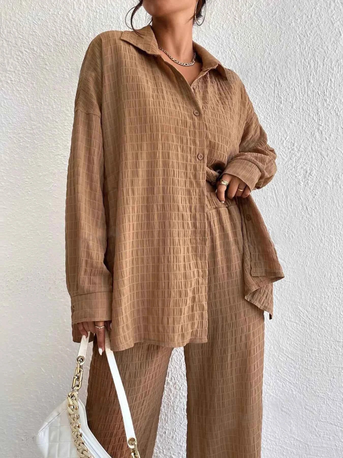 Button Up Long Sleeve Shirt and Pants Set 0f5869de2fd6440fb1dc05528b450ae6-Max-Origin