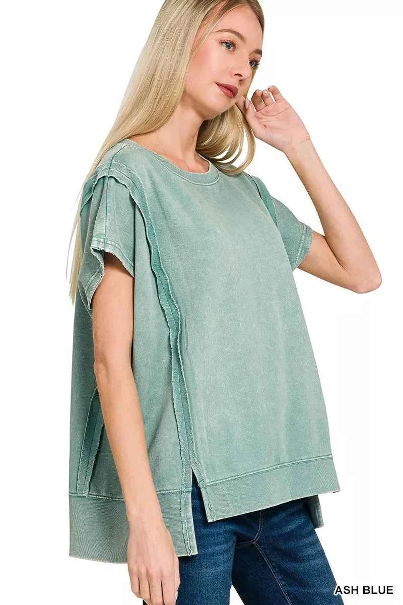 Zenana French Terry Acid Washed Hi-low Top 0f64ef48b8a641029eeefc2d18dab451-Max-Origin