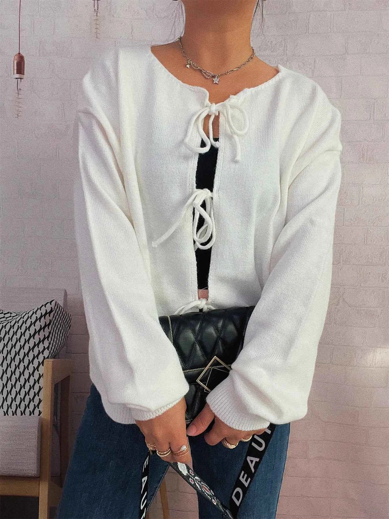 Tie Front Drop Shoulder Cardigan 0f66bf3b448e43c3be6bace9bbe4fede-Max-Origin