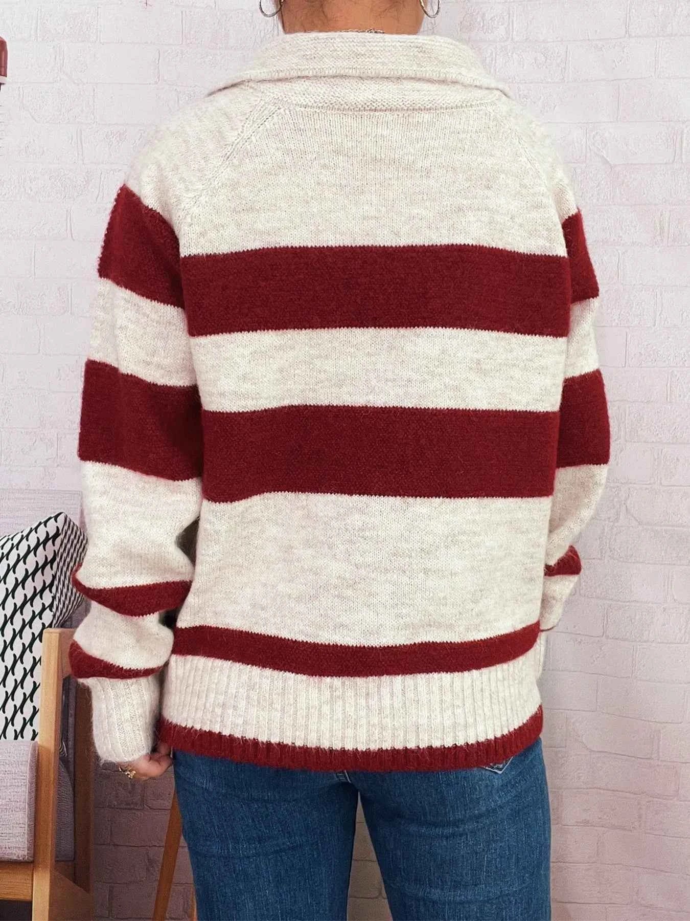 Striped Button-Up Cozy Cardigan 0f6d7dbda10645ab94adc22b99b09e97-Max-Origin