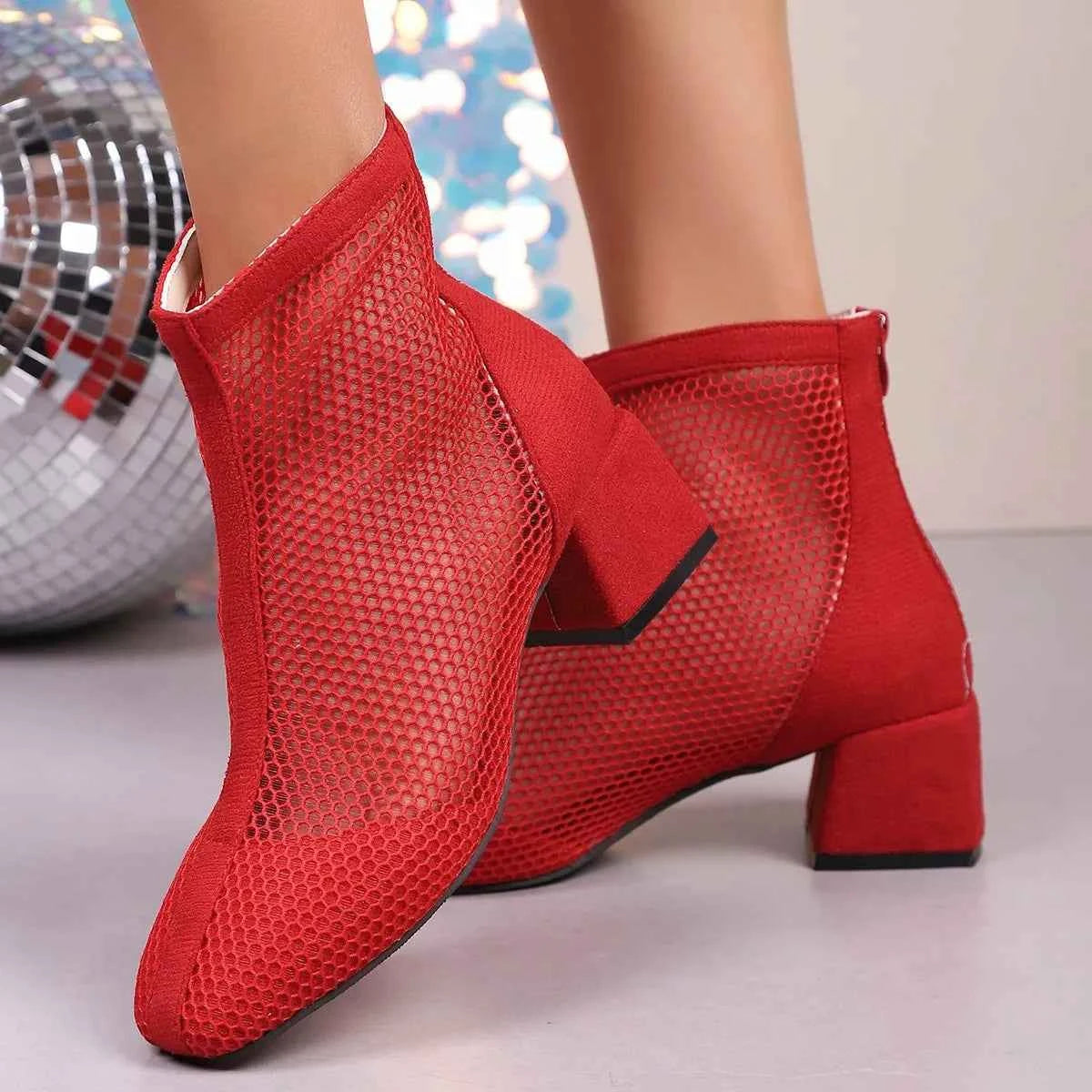 Mesh Block Heel Boots 0f76cce0a539495a927f7adddd517185-Max-Origin