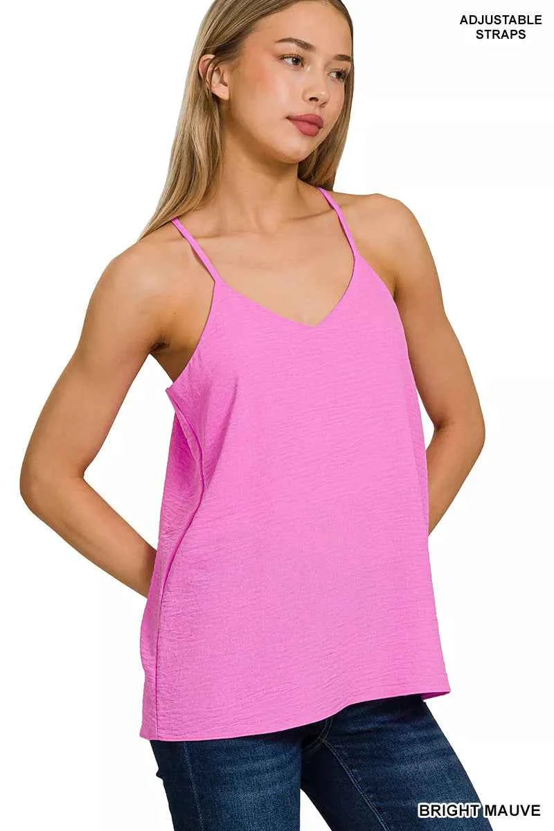 Zenana Woven Airflow Adjustable Strap V-Neck Cami 0f808e73-4434-472c-8a15-9e67c496e9d1-Max-Origin