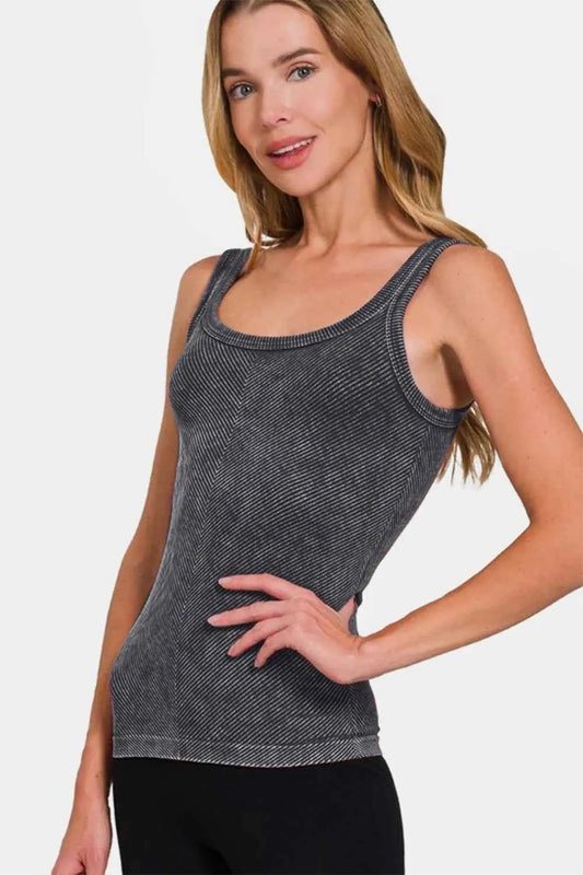 Ribbed Scoop Neck Tank 0f838488-139f-432c-afd6-43a3aa1367f6-Max