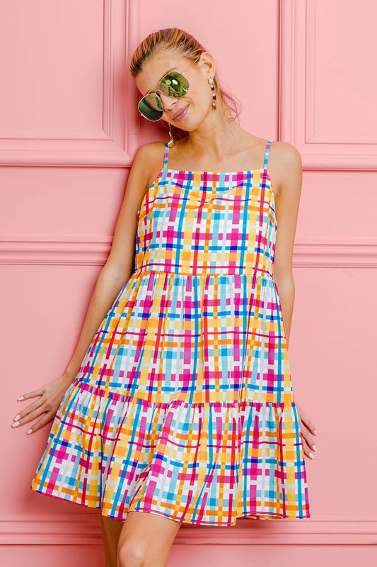 Multi Colors Plaid Sleeveless Sun Dress 0f92098dd6434a69bbaf5071e3f1387e-Max-Origin
