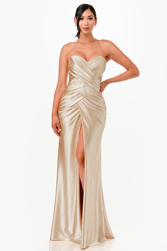 Veloura Satin Slit Gown – Sculpted Evening Elegance Champagne 0f9f04fd-bc68-42de-9846-dab0a10b99a5