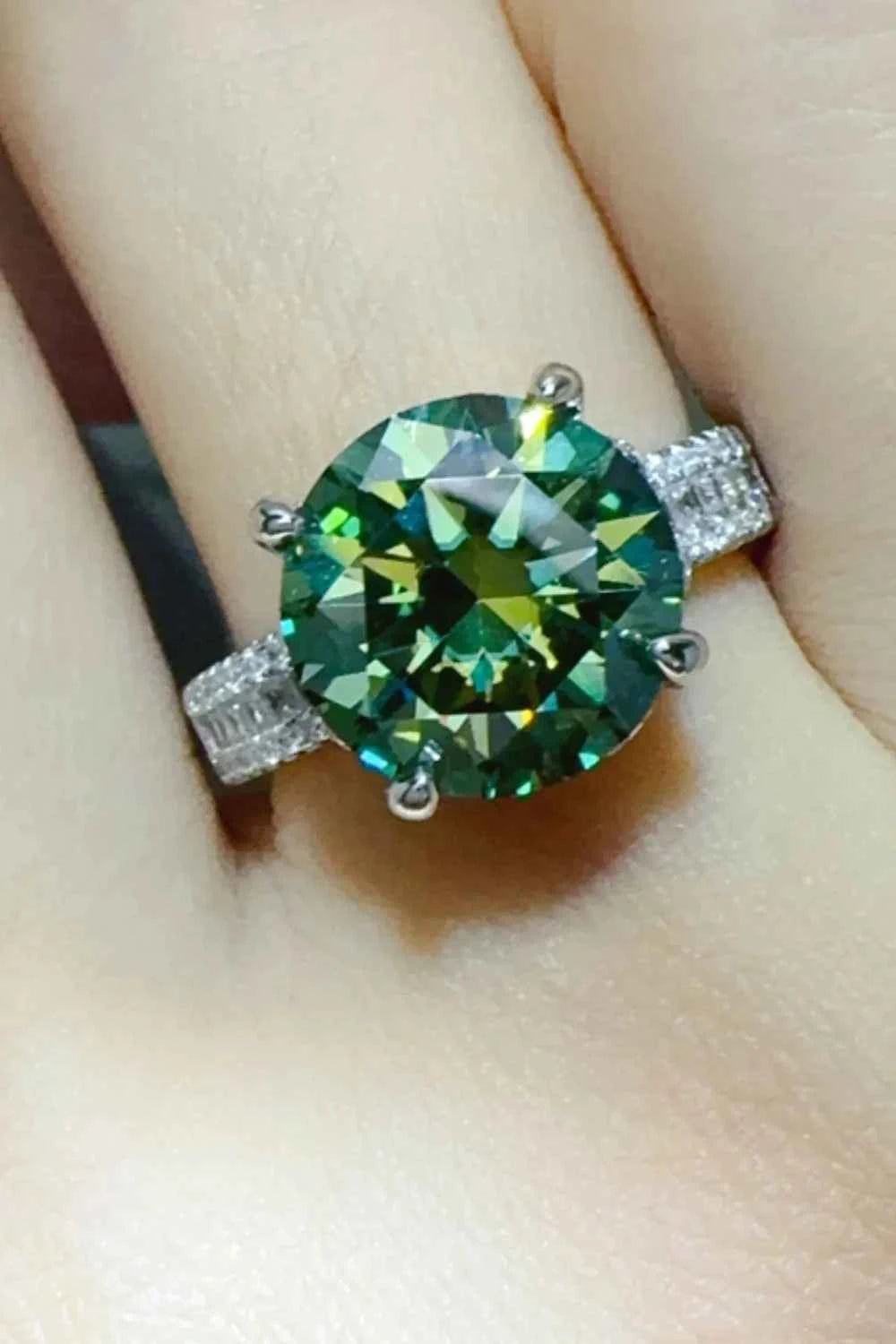 5 Carat Moissanite 925 Sterling Silver Ring Dark Green 0fa6077f-a8d4-4b11-baa0-3b2fd5a90b8f-Max