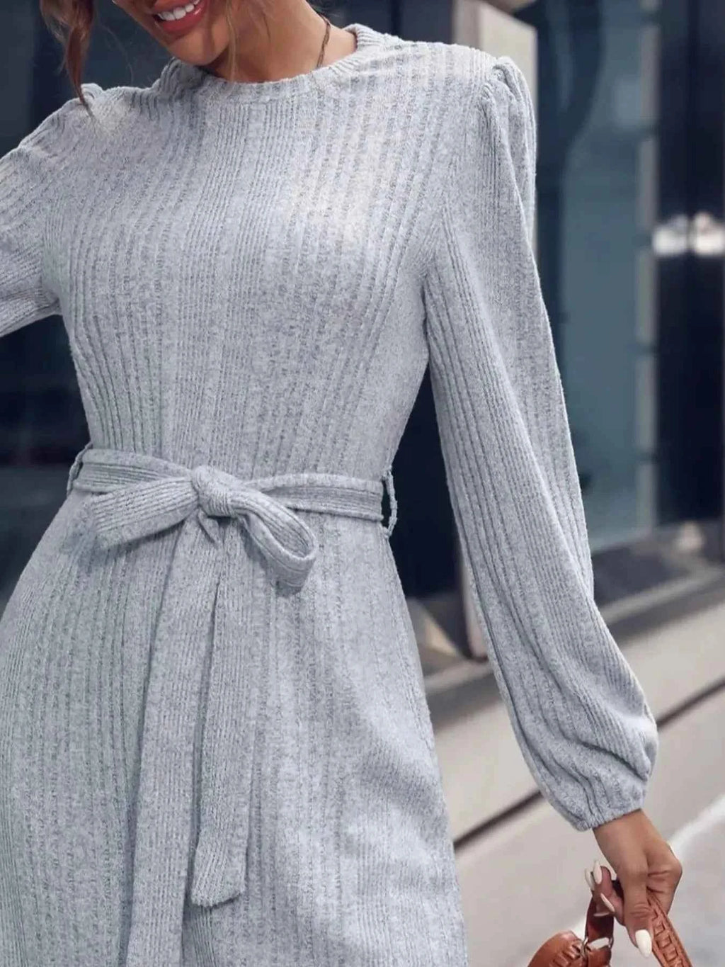 Ribbed Knit Long Sleeve Sweater Dress 0fabe3e6-1afe-4f15-9540-0d90c495bd99-Max-Origin