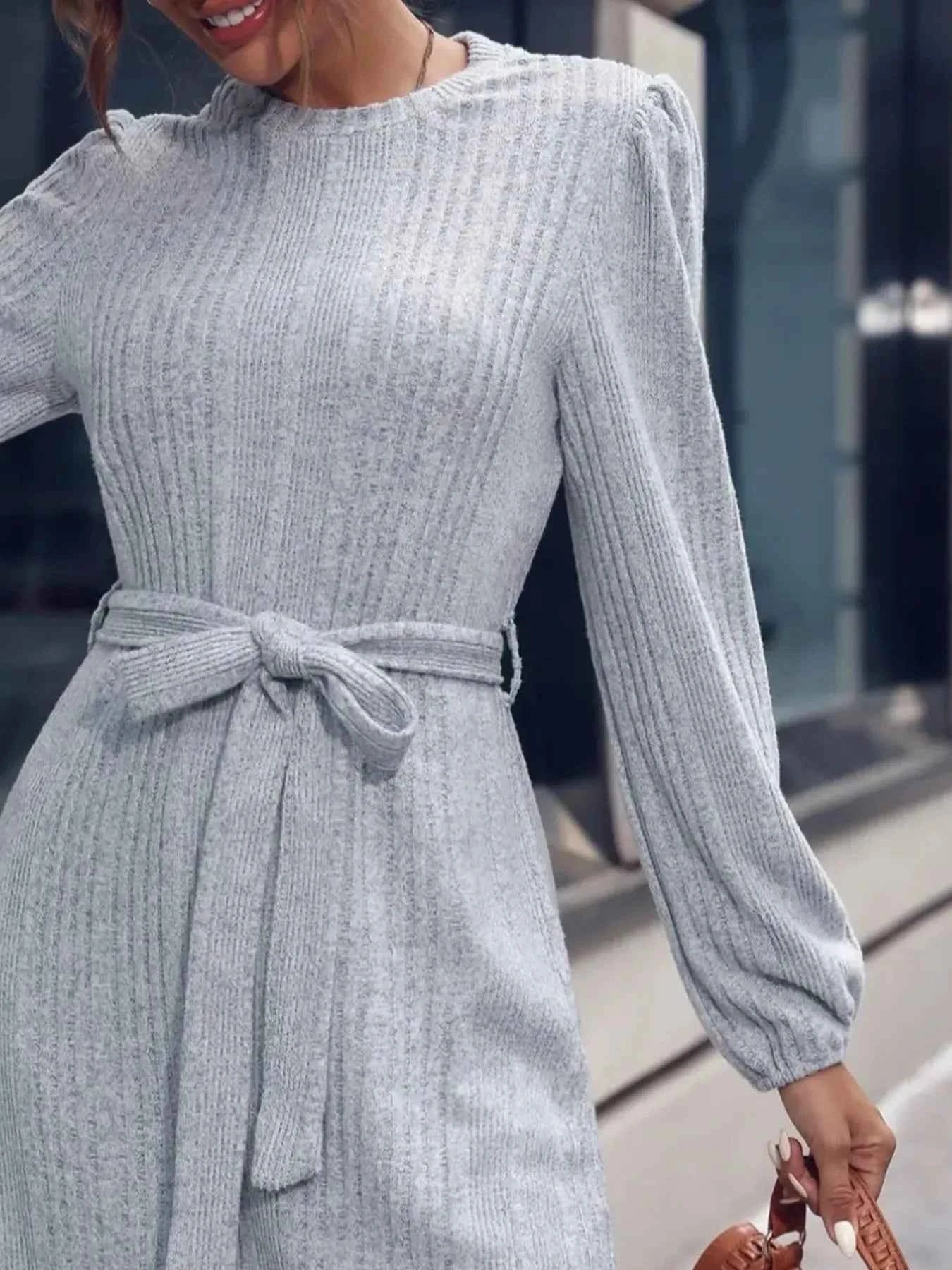 Ribbed Knit Long Sleeve Sweater Dress 0fabe3e6-1afe-4f15-9540-0d90c495bd99-Max-Origin