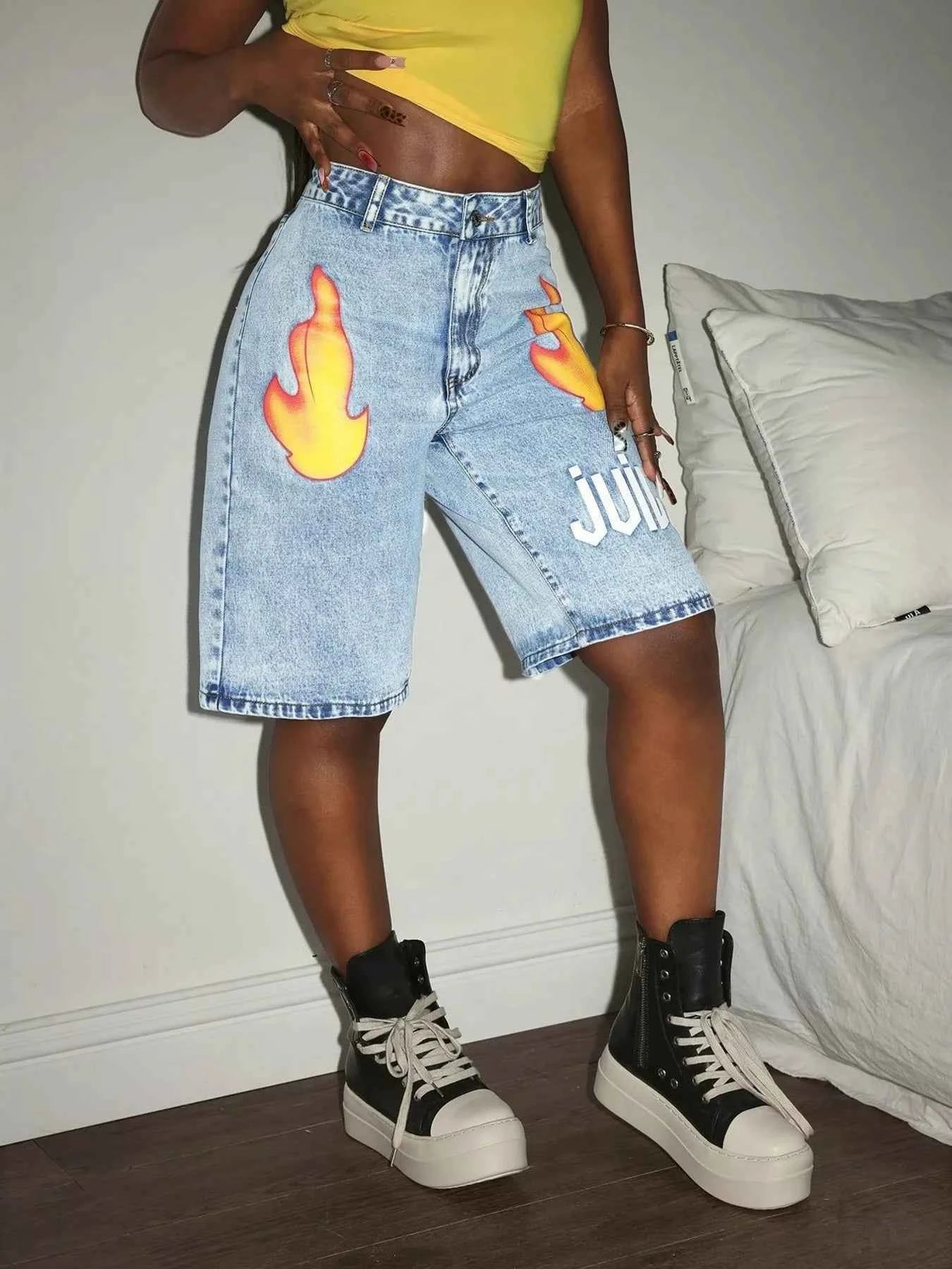 High-Waisted Denim Shorts Blue 0fc9dd74d26348ffab9b63dad327ca33-Max-Origin