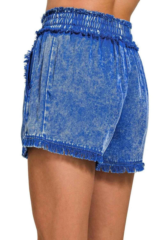 Mineral Frayed Hem Washed Shorts 10035db2-b481-41e7-b3d1-7513097816b4-Max-Origin