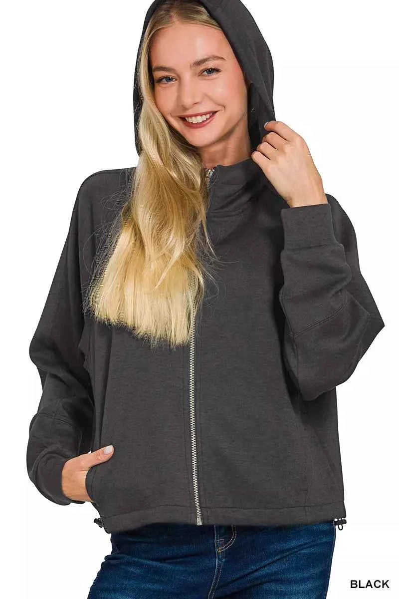 Zenana Soft Scuba Full Zip Hoodie Jacket 100534be3bec4f4bb3c065aa33f1caff-Max-Origin