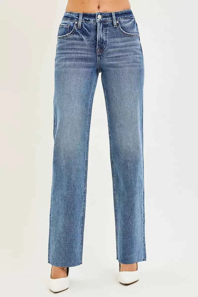 RISEN Tummy Control 4 Way Stretch Mid Rise Straight Jeans 1005faa520324ec09fb3f11c34c55dba-Max-Origin