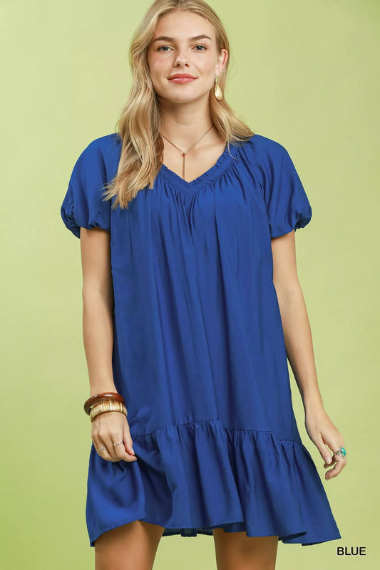 Ruffle Hem Shift Mini Dress BLUE 100a5a6b-0110-4994-83d4-924616232202-Max-Origin