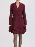 Ruffle Hem Double-Breasted Blazer Dress Angora Red 10163544-5ff1-4c68-b53f-33120ce2a78d-Max-Origin