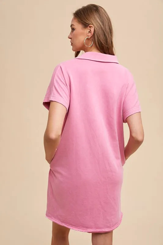 Annie Wear Mineral Washed Johnny Collar Short Sleeve Dress 10248b66-853c-47b0-9df5-f5eda2b226f3-Max