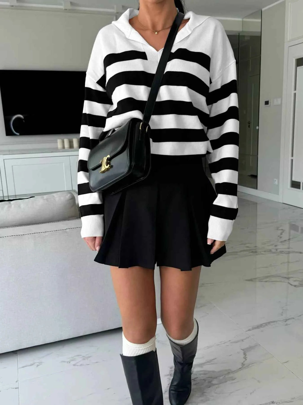 Striped Dropped Shoulder Knit Top 102e4e3f-fa80-40fd-af61-f80563da8575-Max-Origin