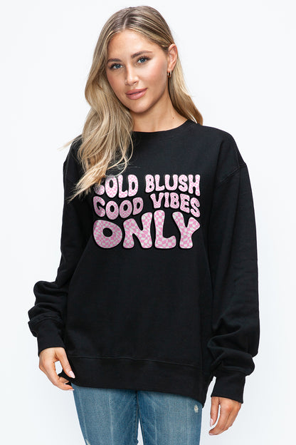 Simply Love Full Size Letter Graphic Round Neck Long Sleeve Sweatshirt