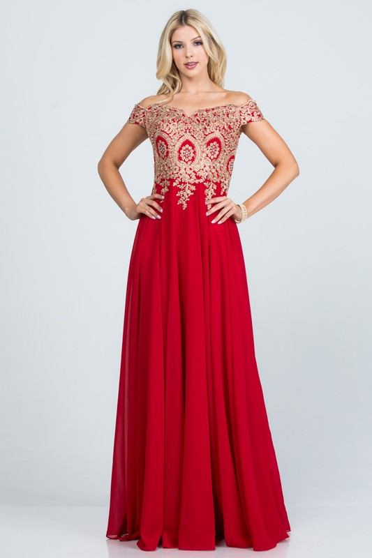 Plus Size Off Shoulder Evening Gown – Gold Lace Appliqué Chiffon Dress Red 10469690_c75cf9bf-6f1d-47ce-9e3a-625d01ade4ee