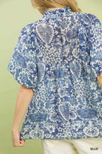 Umgee Abstract Print Ruffled Puff Sleeve Top 105f4e74-d00c-4fa4-87c0-3215690f69c3-Max-Origin