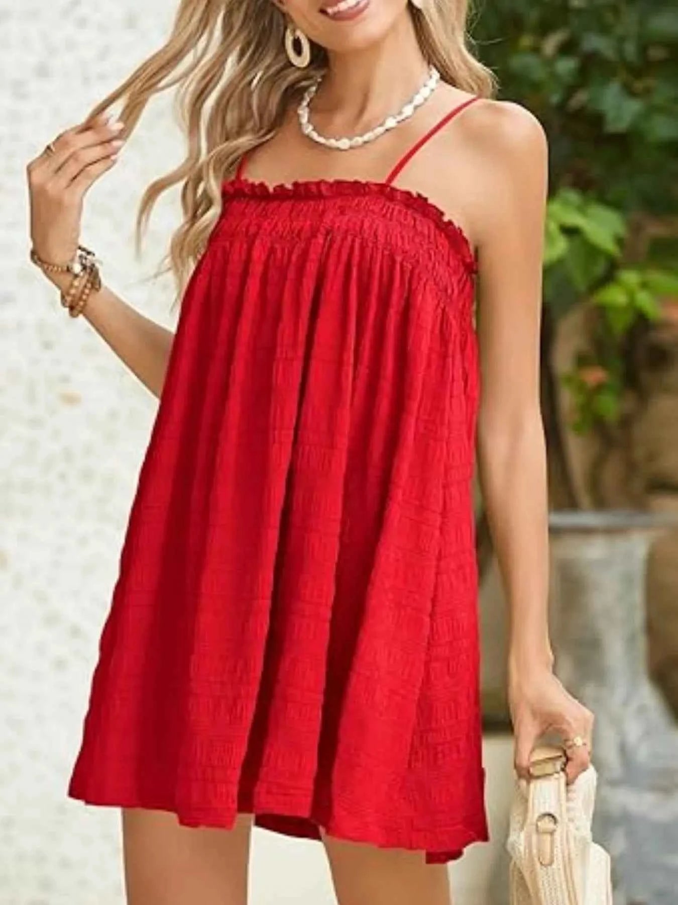 Frill Textured Mini Cami Dress 106f7807-f89e-497d-8bdb-1e947bcb72da-Max-Origin