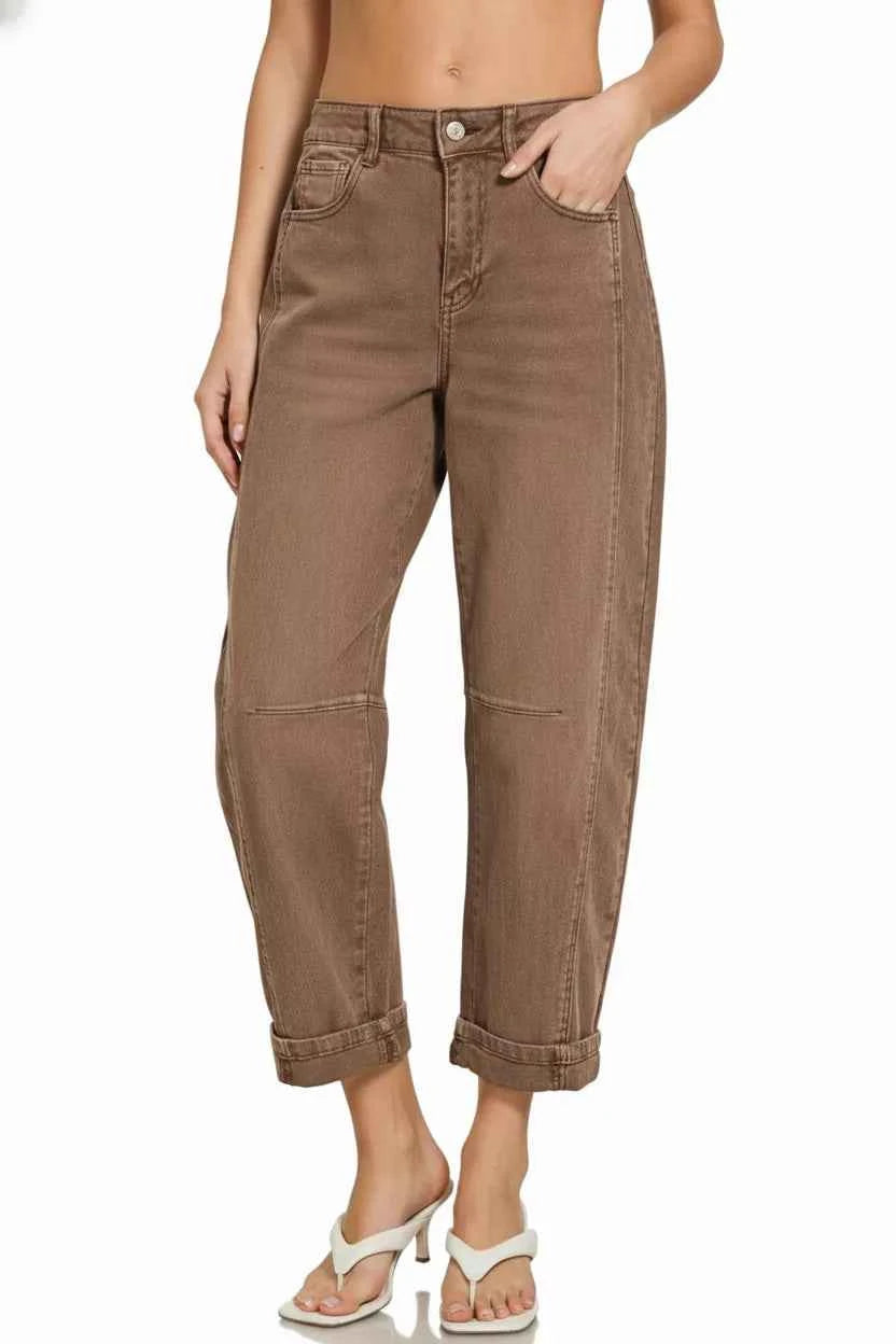 Zenana High Rise Barrel-Leg Cropped Jeans 10715c6a-216e-4c1c-a871-27dd12da09e0-Max-Origin