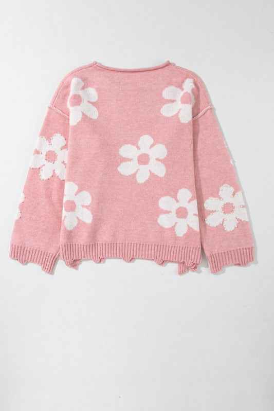 Valentine Heart and Floral Pearl Beaded Sweater 1082f7d6-3a89-4f2c-93bb-431923d3a05a