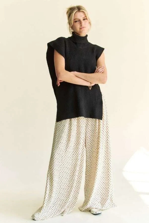 Davi & Dani Side Split Turtleneck Sleeveless Knit Top 108549ca-5447-4c1a-a0a8-8c63813e0a1a-Max
