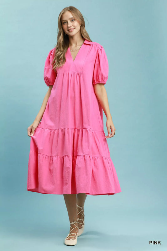 Solid Tiered Midi Dress 10881413-edd3-4bb6-976f-1da3041f70d6-Max-Origin