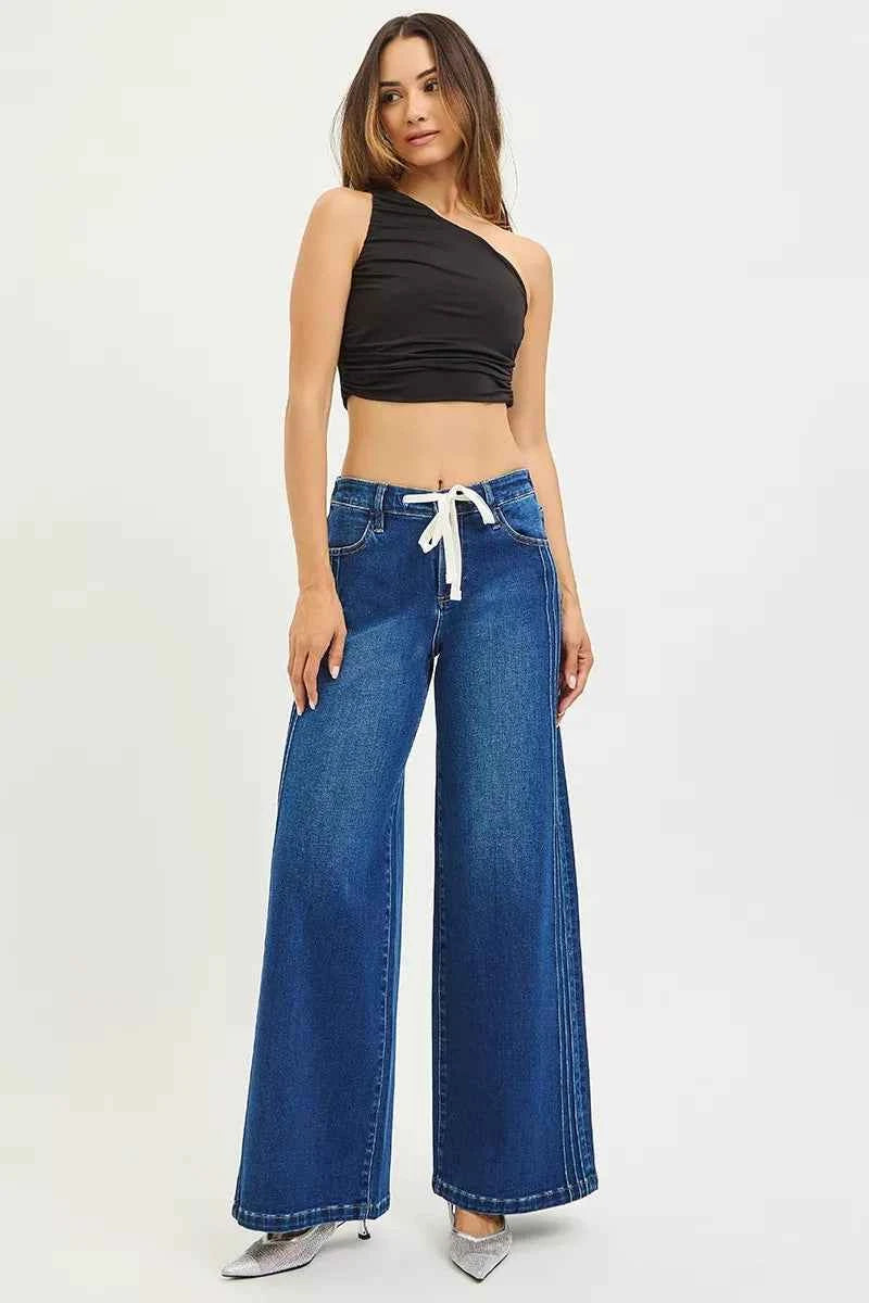 RISEN Full Size Mid Rise Wide Side Pintuck Jeans with Front Drawstring Plus Size 10a2bf5871d341098ec4febfeea9b408-Max-Origin