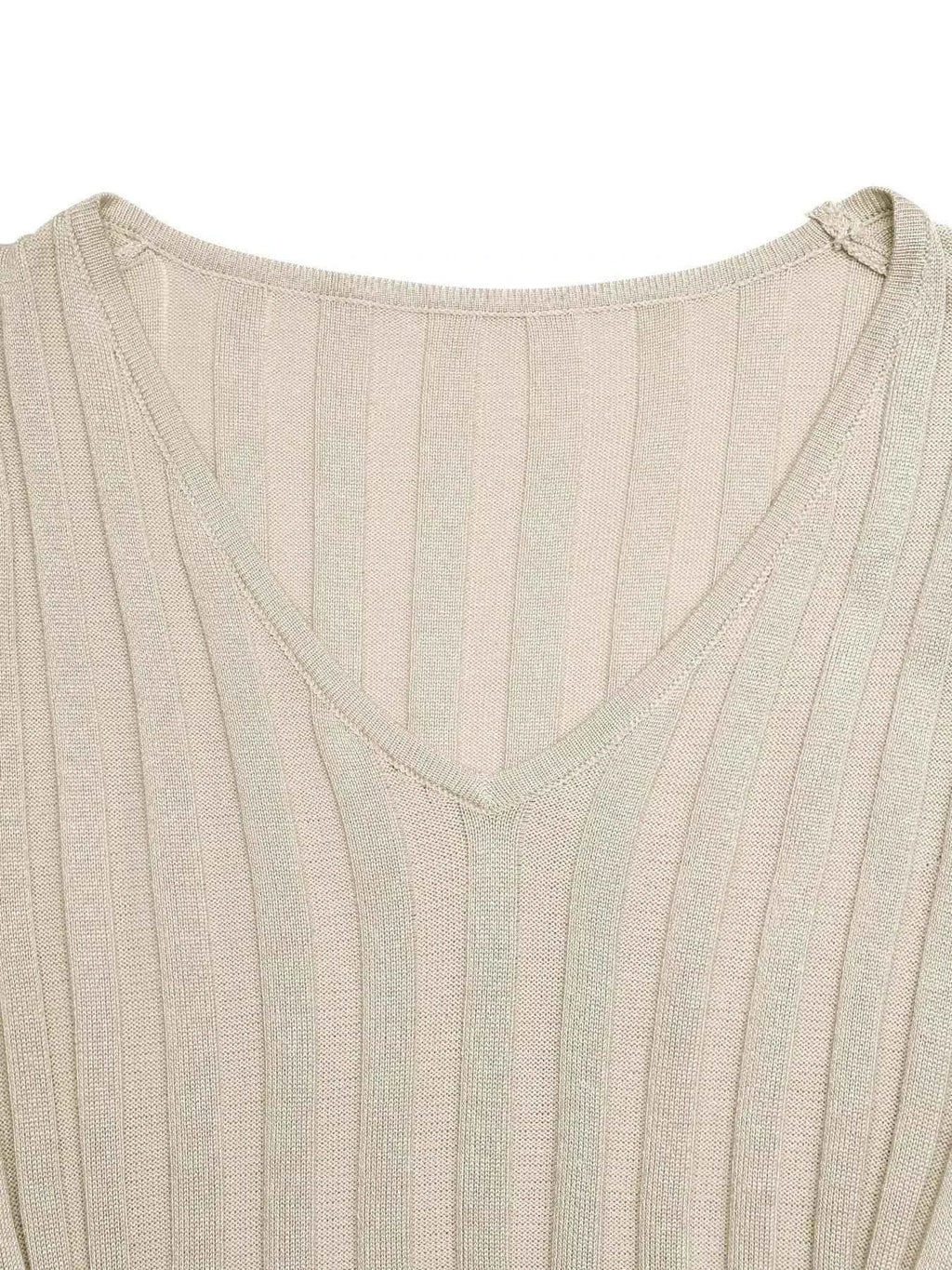 Ribbed Knit V-Neck Long Sleeve Maxi Dress 10a4ef4107584281897d0d1ea84b4657-Max-Origin