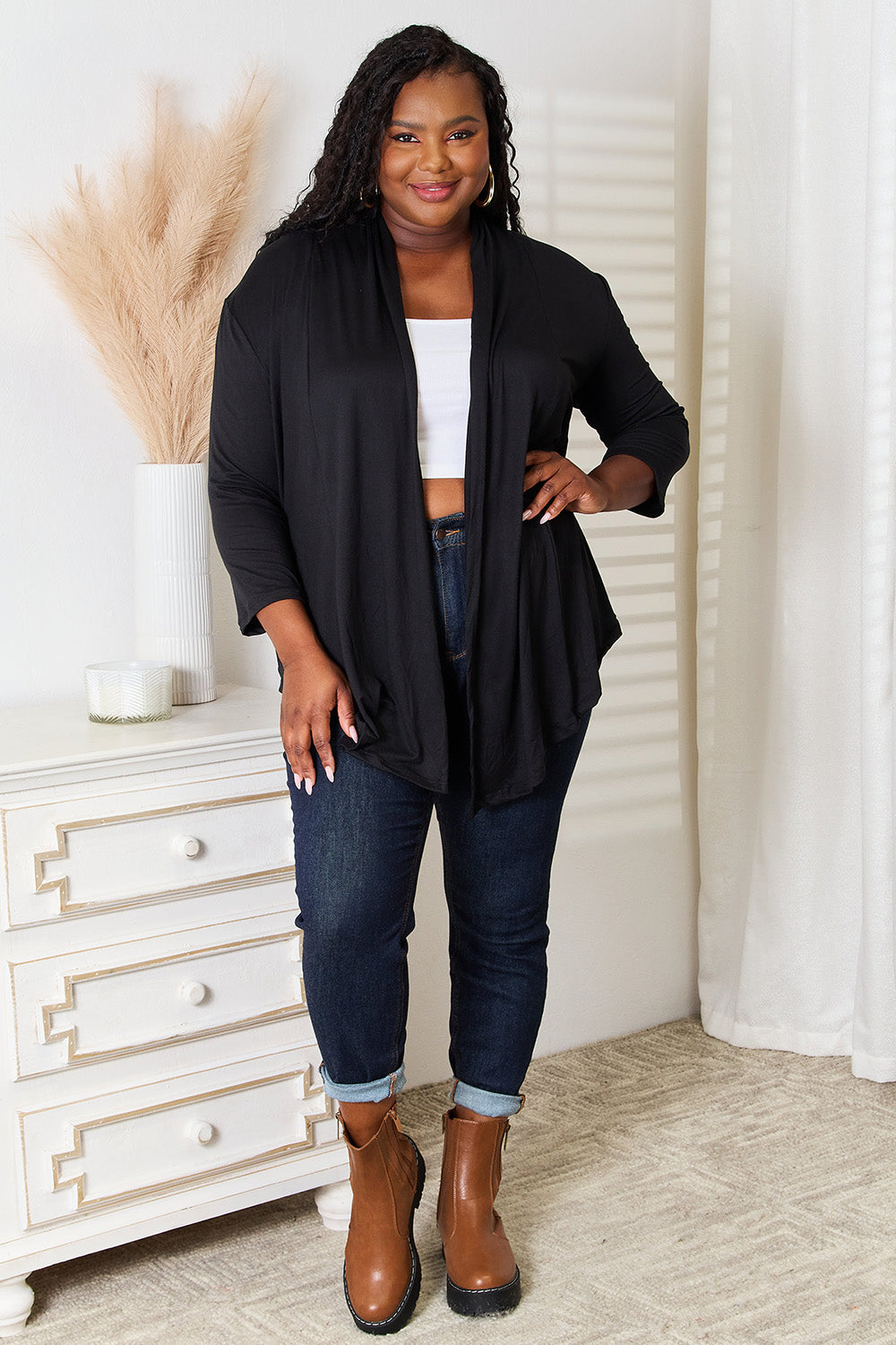 Culture Code Full Size Open Front Cardigan 10aa87e23c0a4e03b7ea4f58f75b7b50-Max