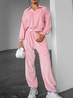 Quarter Zip Long Sleeve Top and Pants Set 10b0ad17c2764c3bb5b2c2c51e53035f-Max