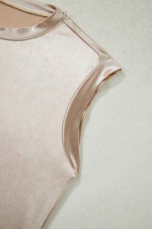 Metallic Round Neck Tank Top 10b61a5c-2c0b-4653-a4a3-6a321204c4c1