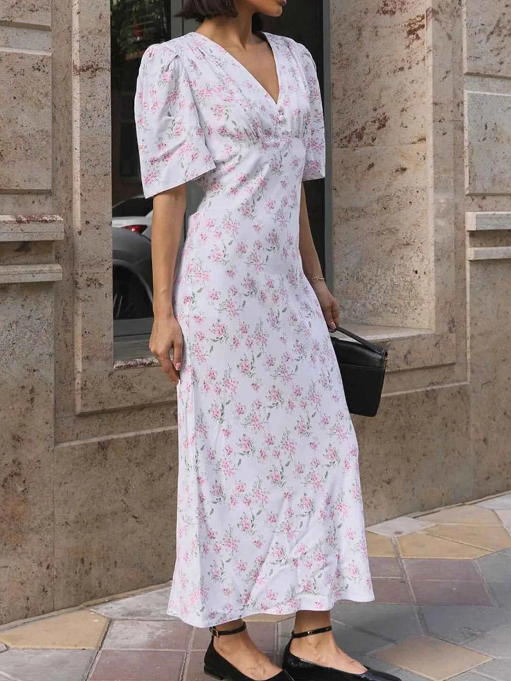 Floral Print Short Sleeve Dress 10bd52d2-f0dc-403a-9d4a-f4debade4a6d-Max-Origin