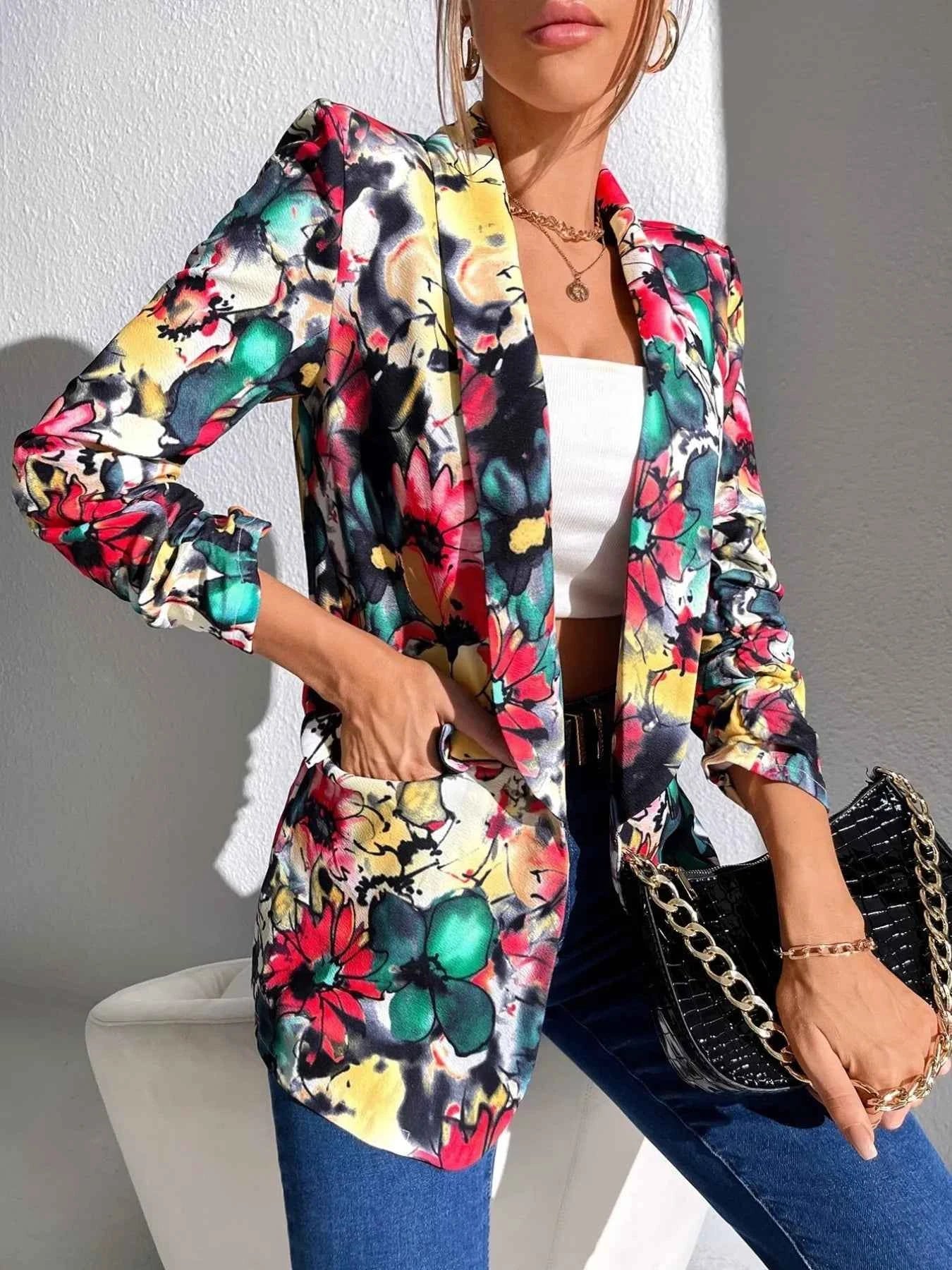 Vibrant Floral Print Open Front Blazer 10d5c963-ed0c-462e-941f-df36fb8a4c46-Max-Origin