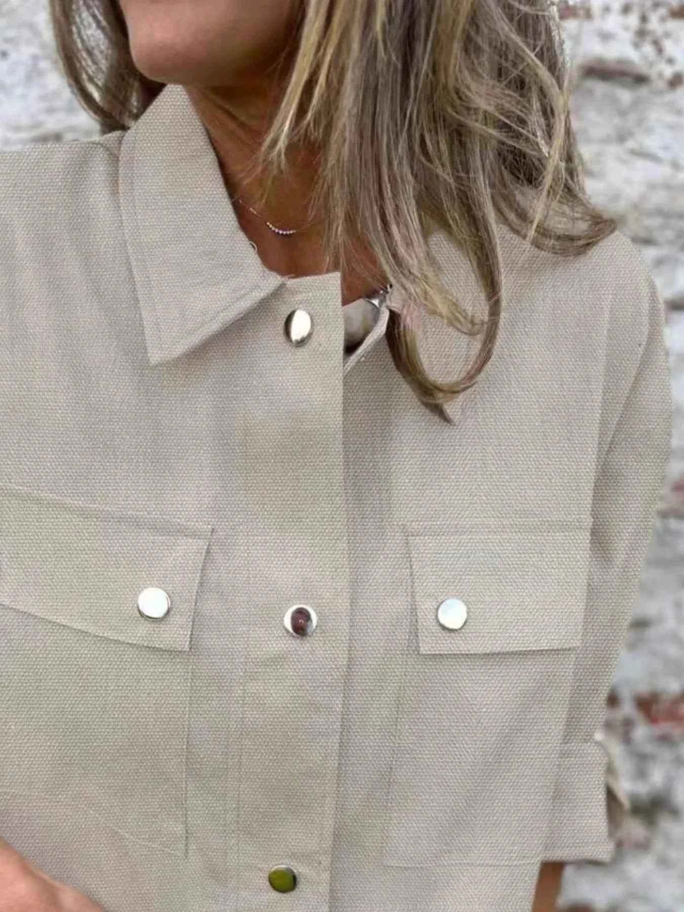 Snap-Down Utility Shacket with Chest Pockets