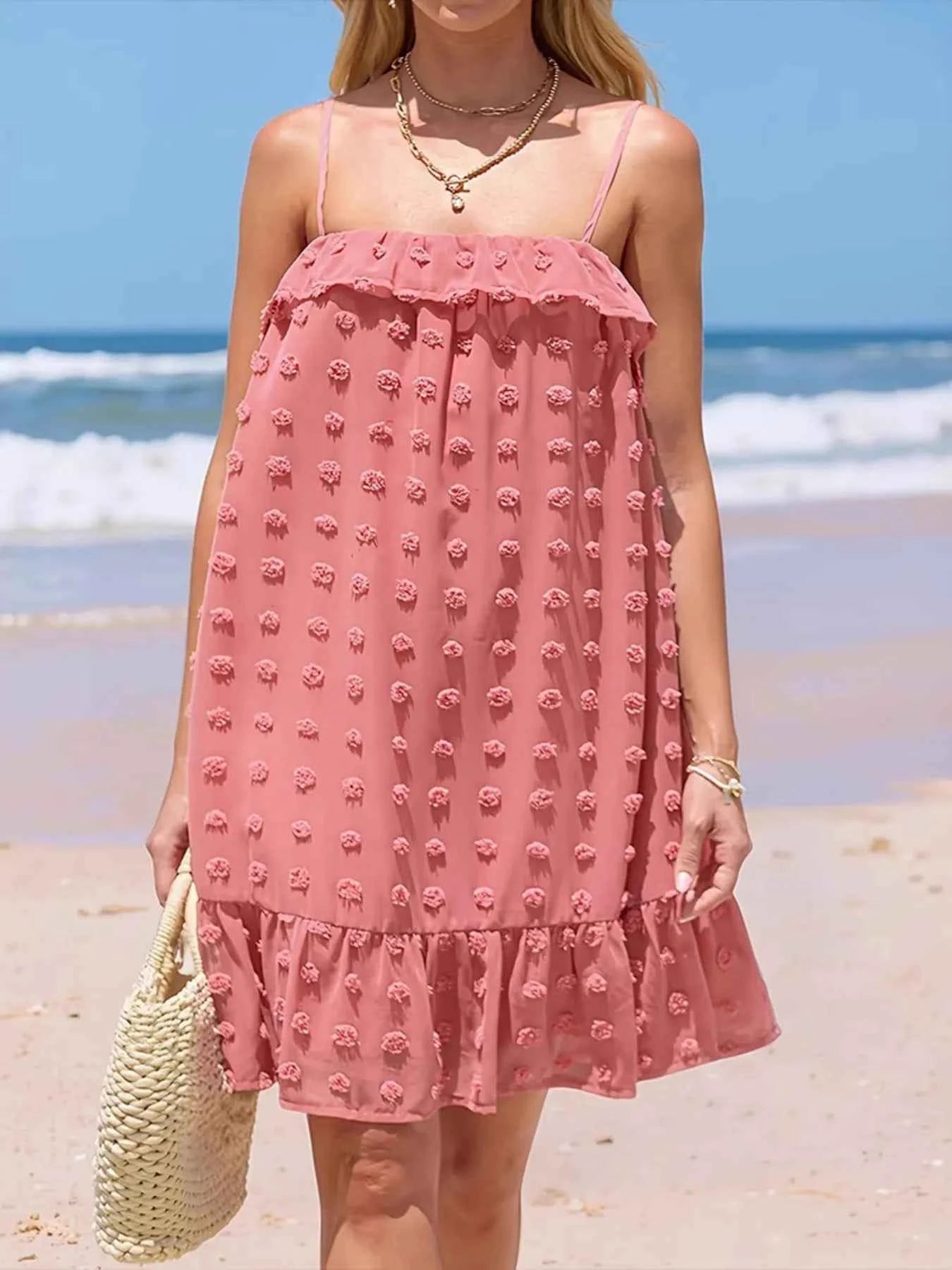 Ruffled Swiss Dot Cami Dress 10e47a94623f4796978233978d1a6577-Max-Origin