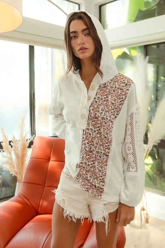Slub Jersey with Lace Combo Buttoned Hoodie Top 1101c66e902d436e9a0f493e70be57ae-Max-Origin