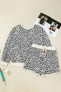 Plus Size Leopard Pullover and Shorts Set Khaki 111e4728-8243-4ab3-8d10-aa5d99eb33ef