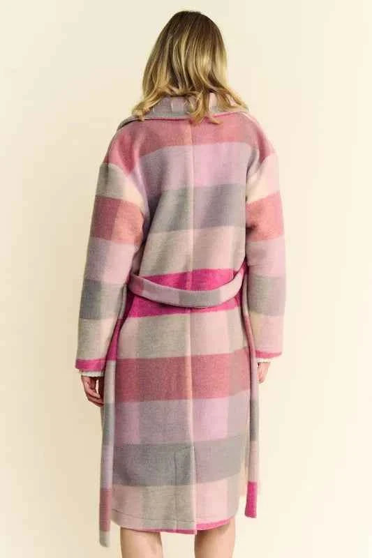 Davi & Dani Tied Color Block Collared Neck Coat 112aabc9-c5b9-468b-b0f0-edd2b98b0cb3-Max