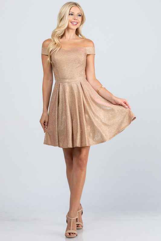 Off the shoulder skater dress jaquard 11309509_fa175e05-9e40-47c4-bc8a-b49d935b85ec