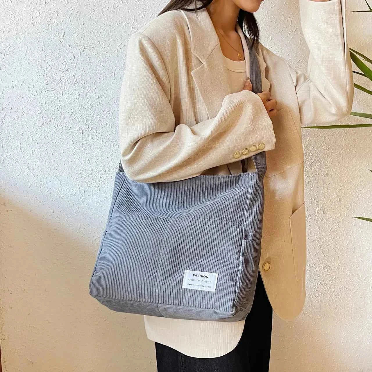 Corduroy Crossbody Messenger Bag Blue onesize 1131238935254d18a053e939c8c75509-Max-Origin