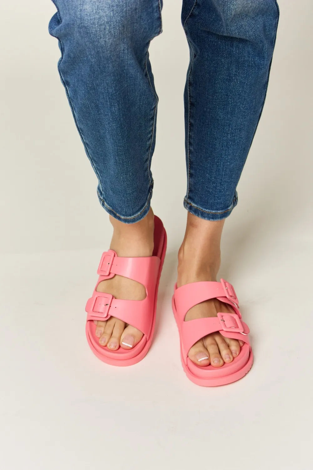 Legend Double Buckle Open Toe Sandals PINK 1135e5d3-2b7f-49df-9393-2d2f010c982b-Max