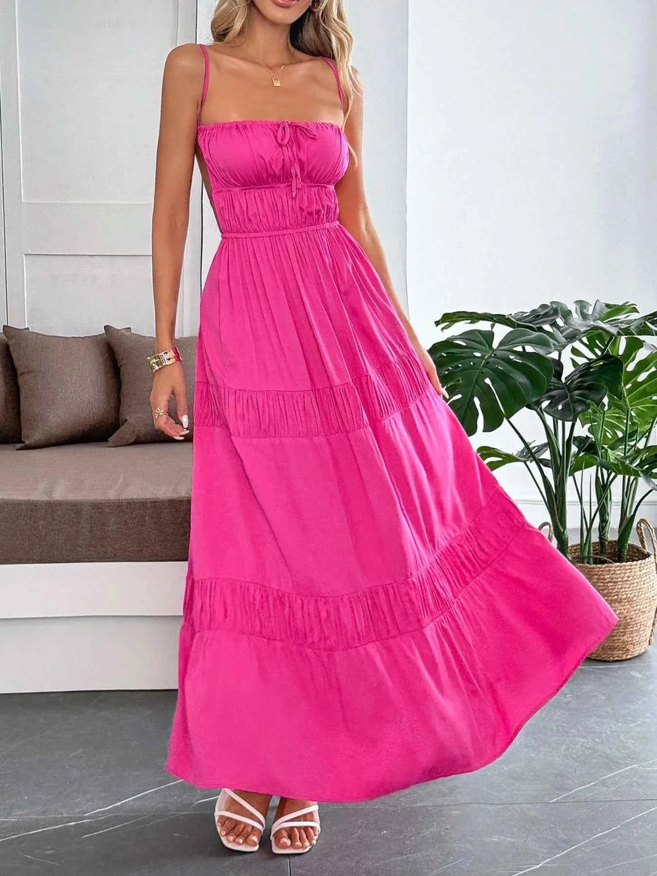 Tie Back Tiered Maxi Cami Dress 11389e4f-3225-45f4-bd3b-4ca155183d64-Max-Origin