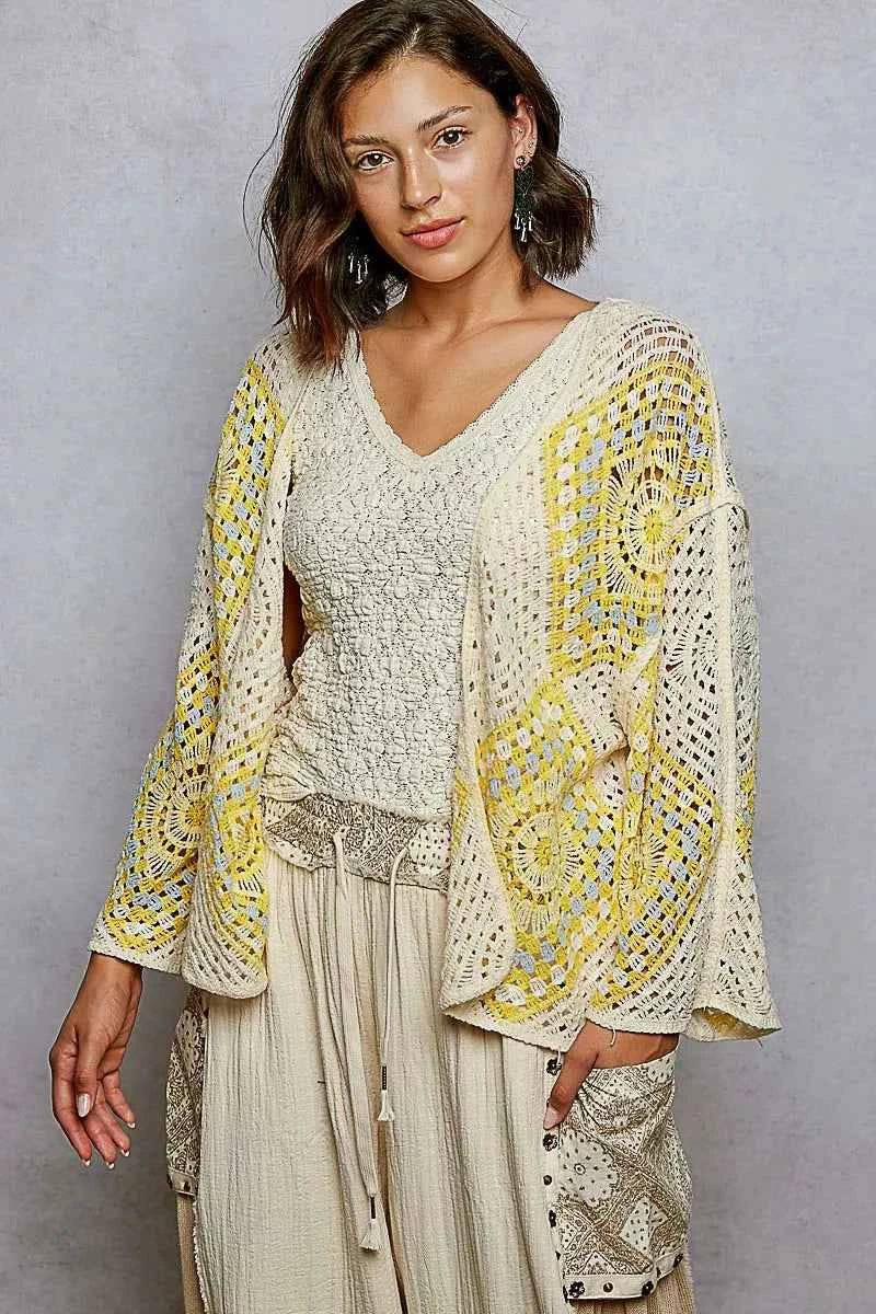 POL Open Front Crochet Cardigan with Granny Square Pattern 1138f18b-dbfe-489b-aa42-490b89a6fa4c-Max-Origin